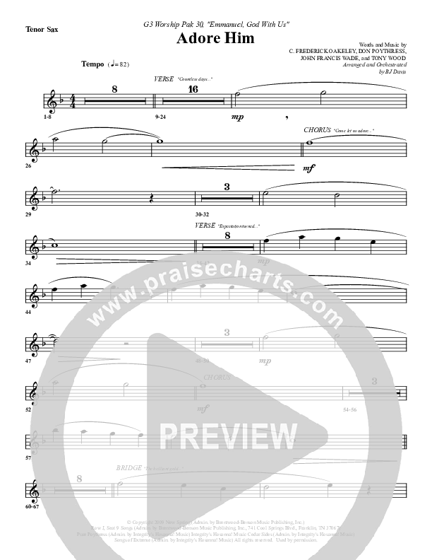 Adore Him Tenor Sax 2 (G3 Worship)
