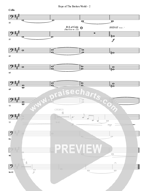 Hope Of The Broken World Cello (G3 Worship)