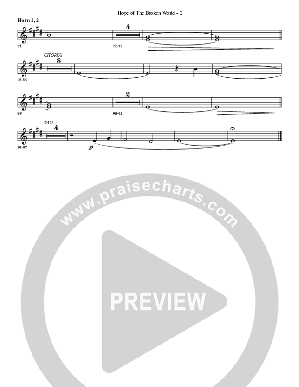 Hope Of The Broken World French Horn 1/2 (G3 Worship)