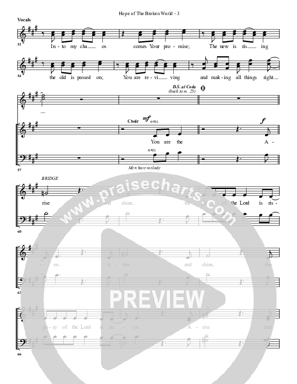 Hope Of The Broken World Lead Sheet (G3 Worship)