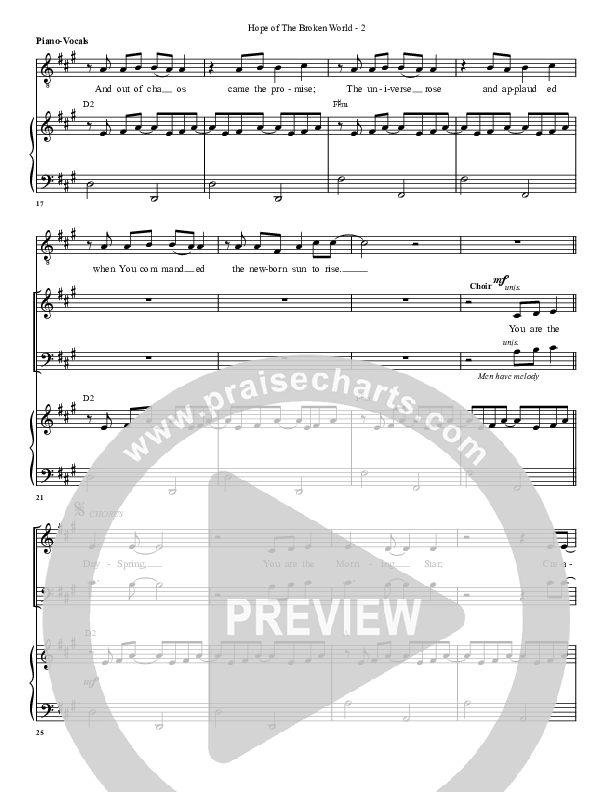 Hope Of The Broken World Piano/Vocal (G3 Worship)