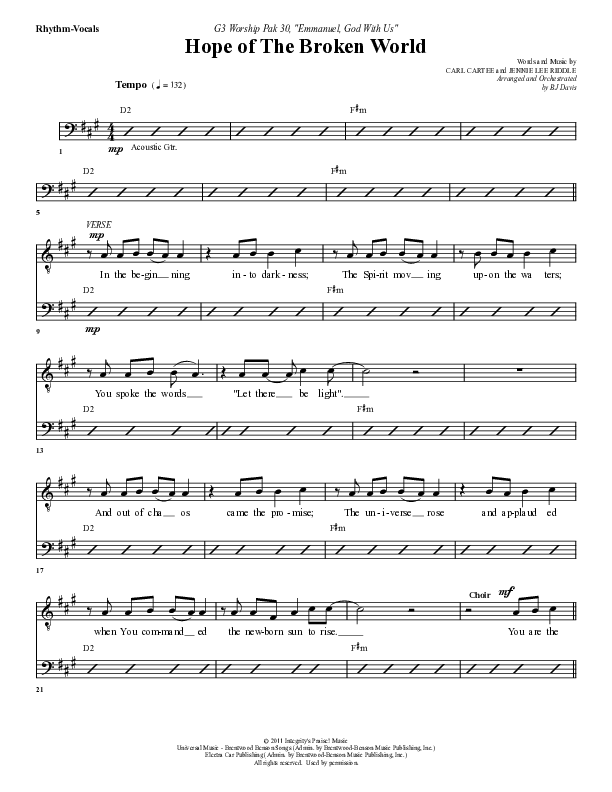 Hope Of The Broken World Rhythm/Vocal (G3 Worship)