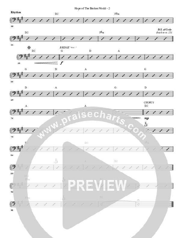 Hope Of The Broken World Rhythm Chart (G3 Worship)