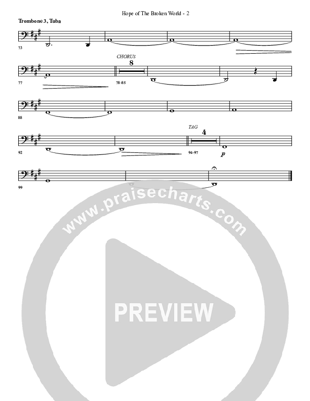 Hope Of The Broken World Trombone 3/Tuba (G3 Worship)