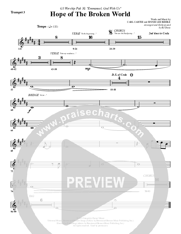Hope Of The Broken World Trumpet 3 (G3 Worship)