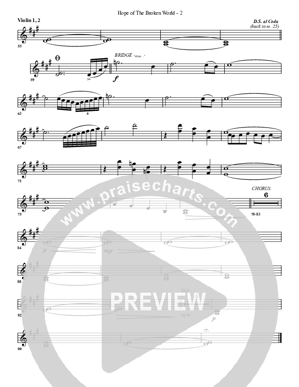 Hope Of The Broken World Violin 1/2 (G3 Worship)