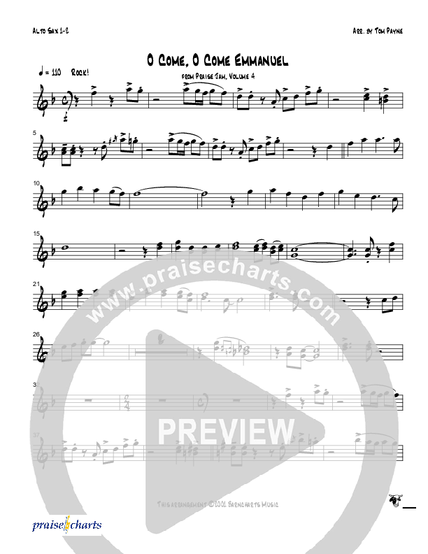 O Come O Come Emmanuel (Instrumental) Alto Sax 1/2 (Tom Payne)