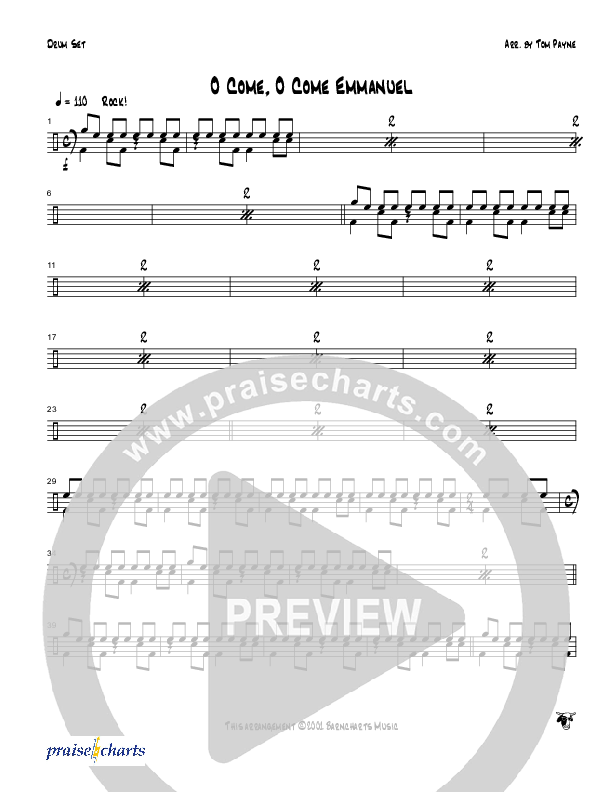 O Come O Come Emmanuel (Instrumental) Drum Set (Tom Payne)