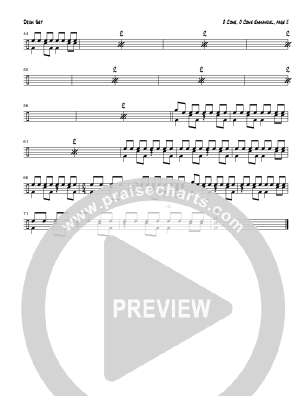 O Come O Come Emmanuel (Instrumental) Drum Set (Tom Payne)