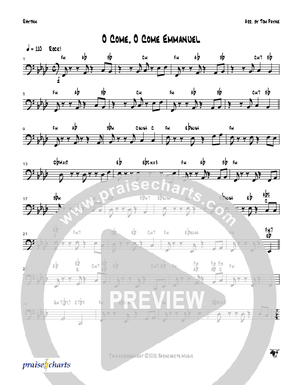 O Come O Come Emmanuel (Instrumental) Rhythm Chart (Tom Payne)