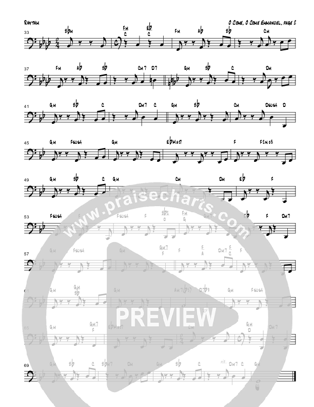O Come O Come Emmanuel (Instrumental) Rhythm Chart (Tom Payne)