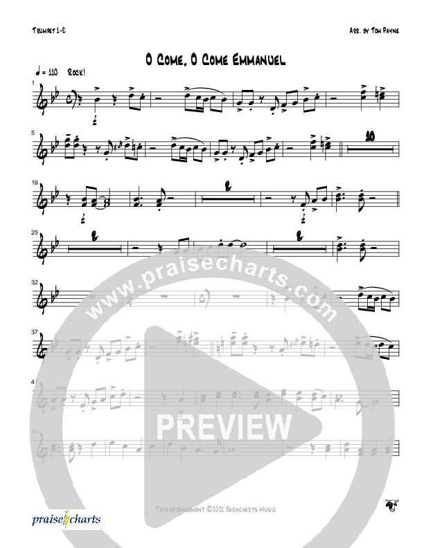 O Come O Come Emmanuel (Instrumental) Trumpet 1,2 (Tom Payne)
