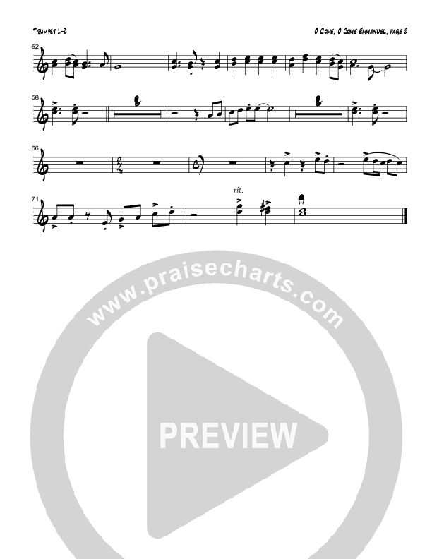 O Come O Come Emmanuel (Instrumental) Trumpet 1,2 (Tom Payne)