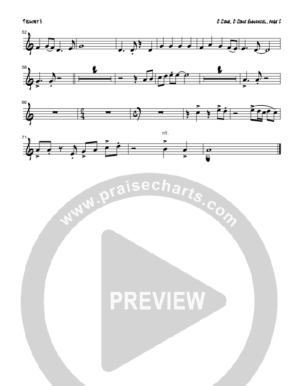 O Come O Come Emmanuel (Instrumental) Trumpet 3 (Tom Payne)
