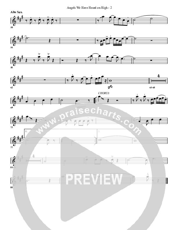 Angels We Have Heard On High Alto Sax (G3 Worship)