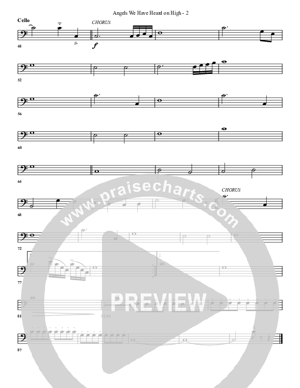 Angels We Have Heard On High Cello (G3 Worship)