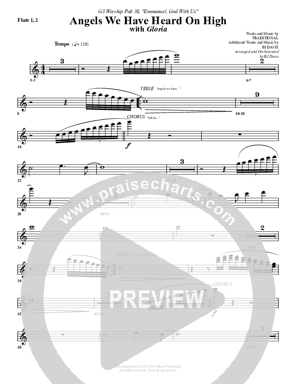Angels We Have Heard On High Flute 1/2 (G3 Worship)