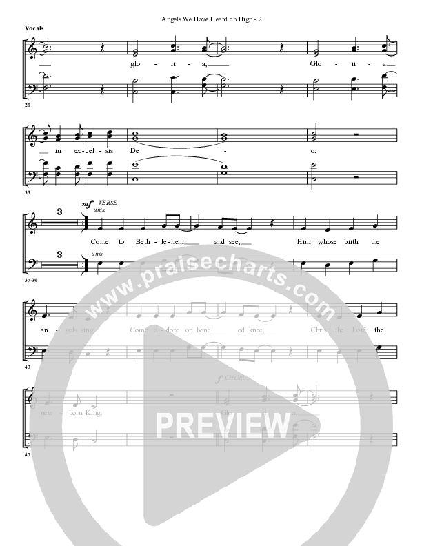 Angels We Have Heard On High Lead Sheet (G3 Worship)