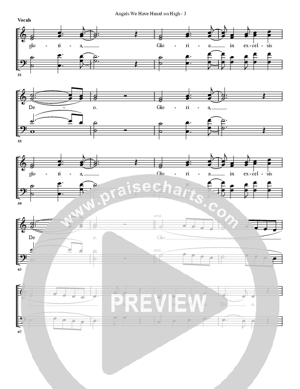 Angels We Have Heard On High Lead Sheet (G3 Worship)