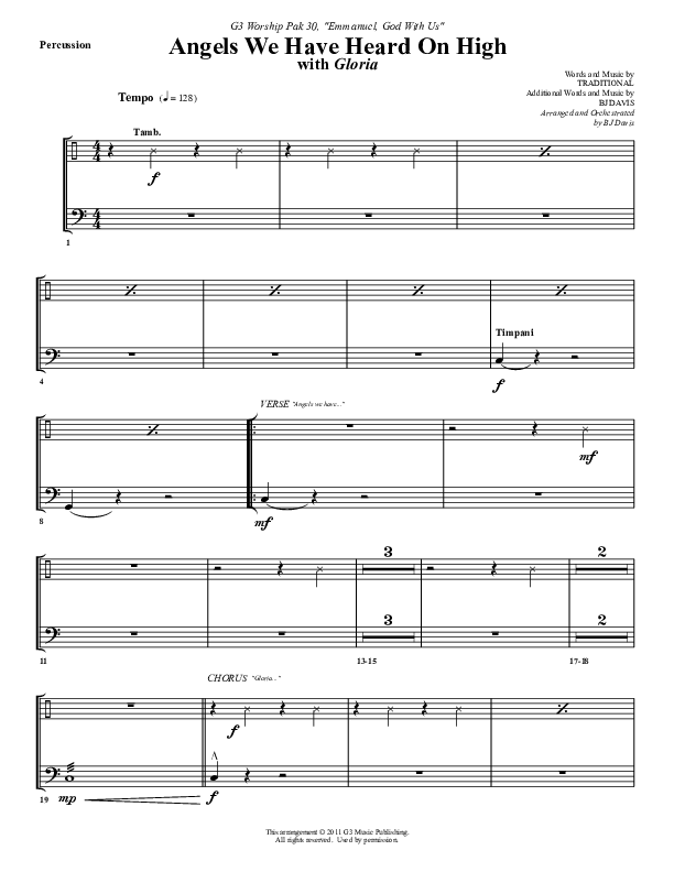 Angels We Have Heard On High Percussion (G3 Worship)