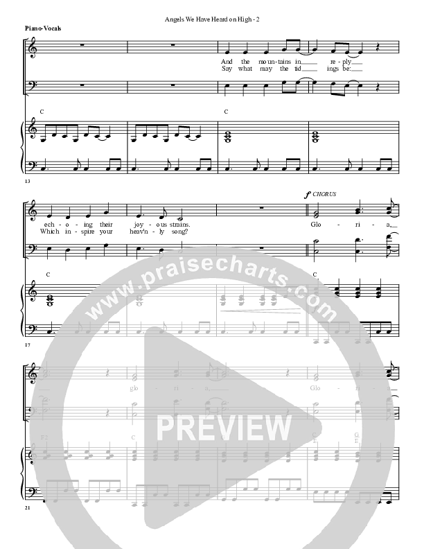 Angels We Have Heard On High Piano/Vocal (G3 Worship)