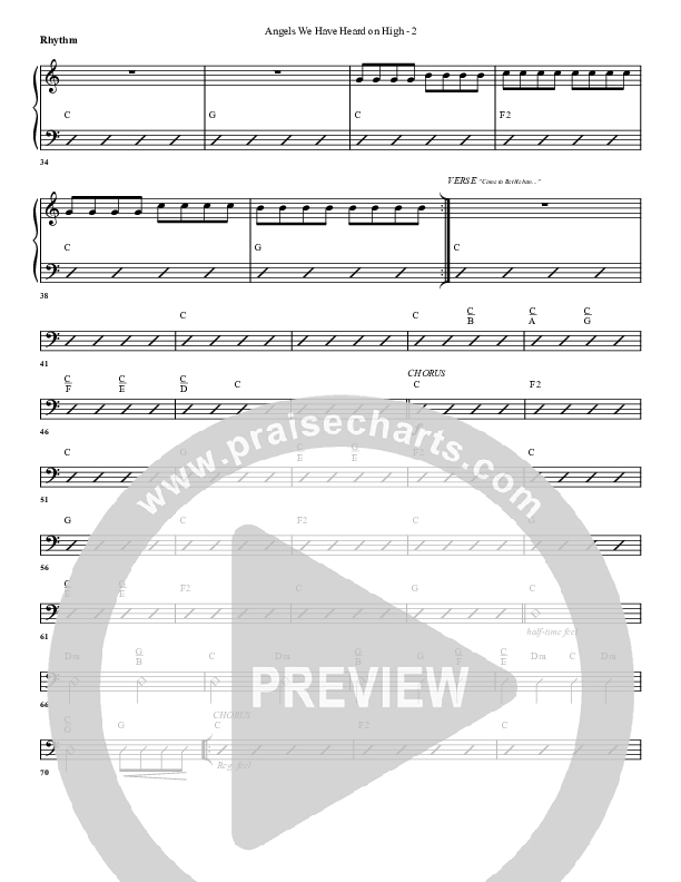 Angels We Have Heard On High Rhythm Chart (G3 Worship)