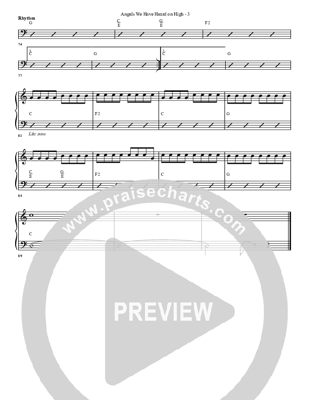 Angels We Have Heard On High Rhythm Chart (G3 Worship)