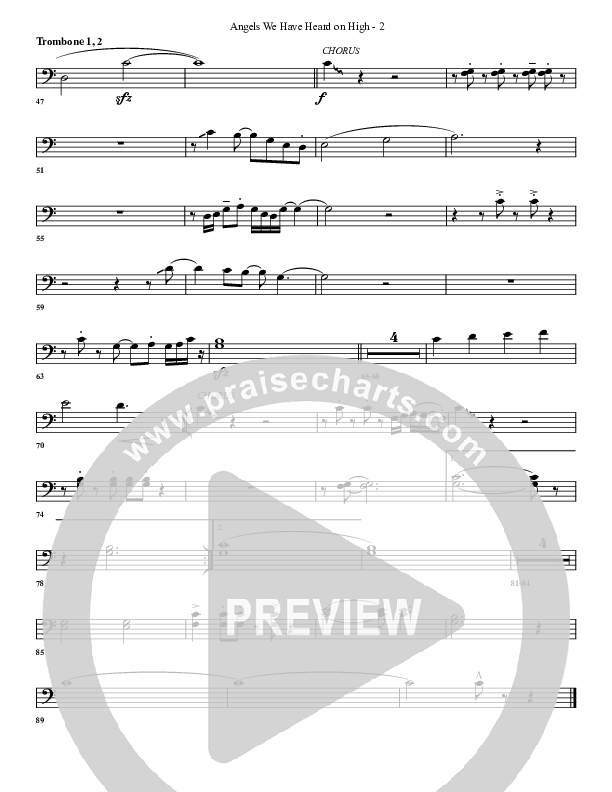 Angels We Have Heard On High Trombone 1/2 (G3 Worship)