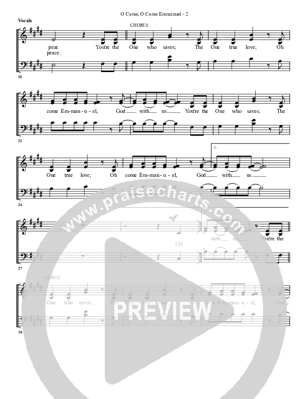 O Come O Come Emmanuel (with The One Who Saves) Choir Sheet (G3 Worship)