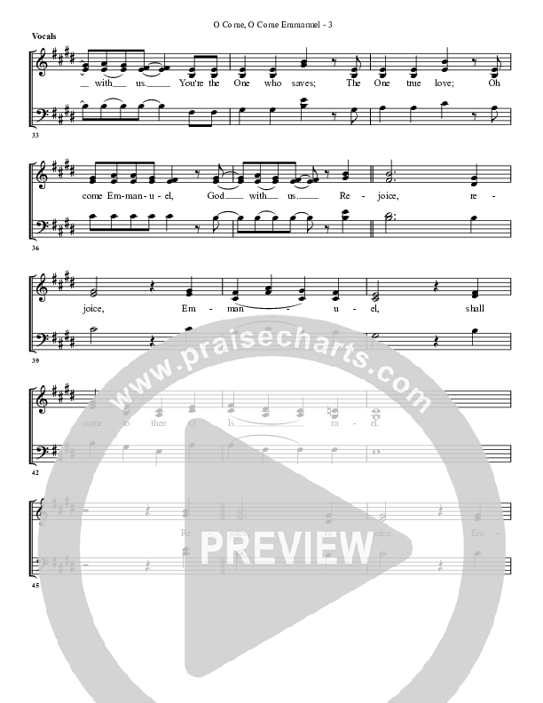 O Come O Come Emmanuel (with The One Who Saves) Choir Sheet (G3 Worship)