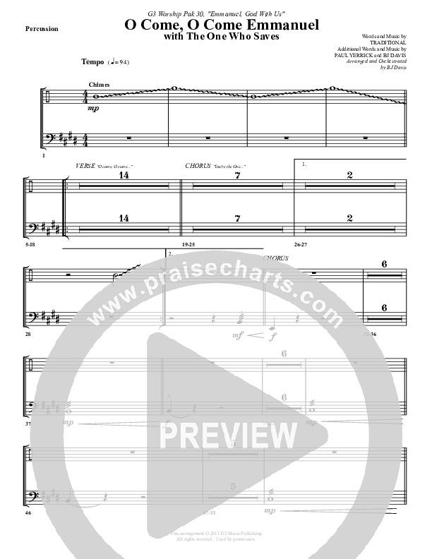 O Come O Come Emmanuel (with The One Who Saves) Percussion (G3 Worship)