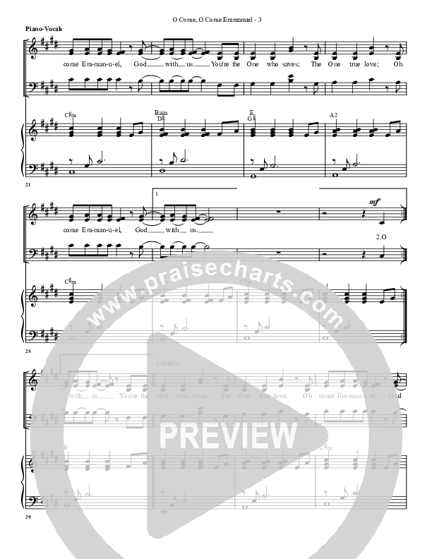 O Come O Come Emmanuel (with The One Who Saves) Piano/Vocal (G3 Worship)