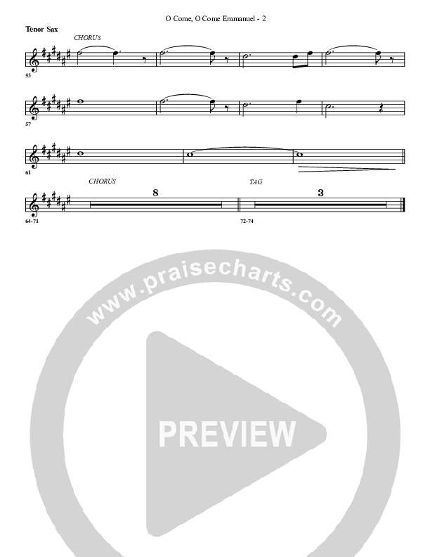 O Come O Come Emmanuel (with The One Who Saves) Tenor Sax 2 (G3 Worship)