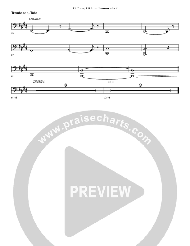 O Come O Come Emmanuel (with The One Who Saves) Trombone 3/Tuba (G3 Worship)