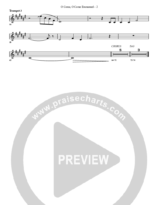 O Come O Come Emmanuel (with The One Who Saves) Trumpet 3 (G3 Worship)
