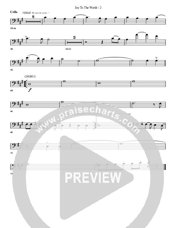 Joy To The World (with He Has Come) Cello (G3 Worship)