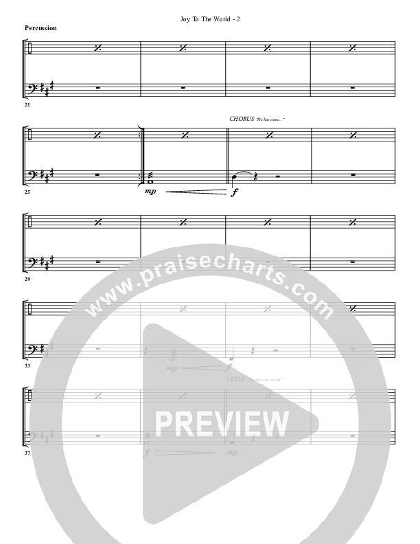 Joy To The World (with He Has Come) Percussion (G3 Worship)