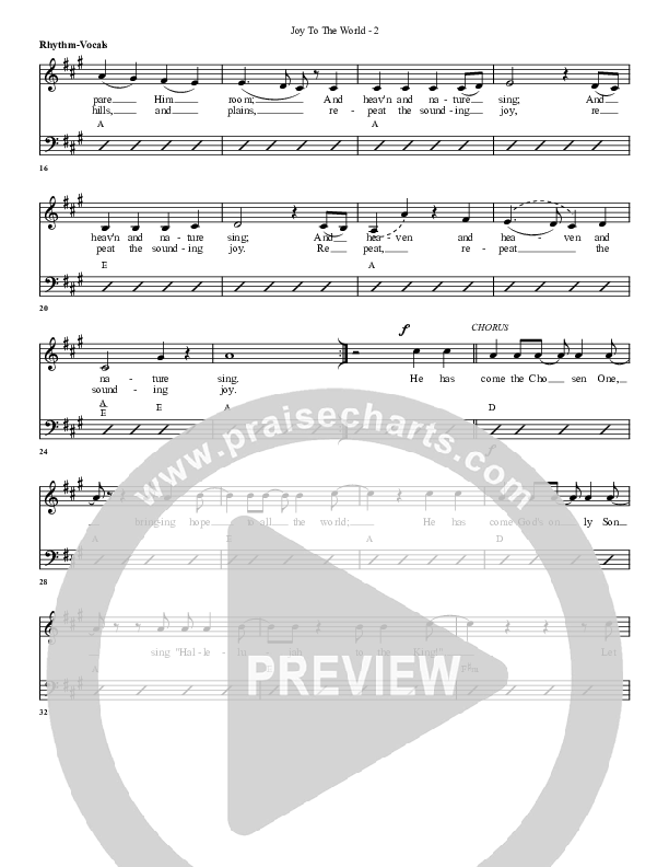 Joy To The World (with He Has Come) Rhythm/Vocal (G3 Worship)