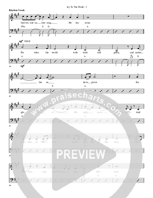 Joy To The World (with He Has Come) Rhythm/Vocal (G3 Worship)