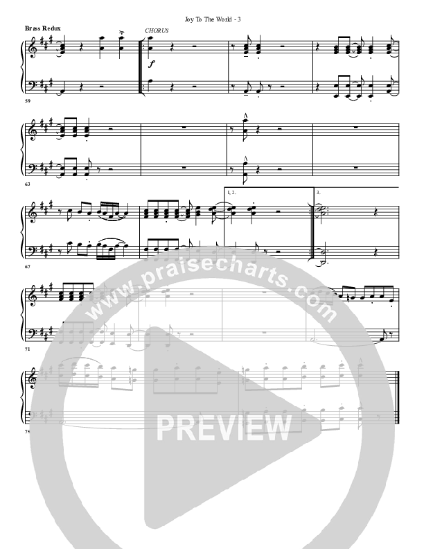 Joy To The World (with He Has Come) Synth Brass (G3 Worship)