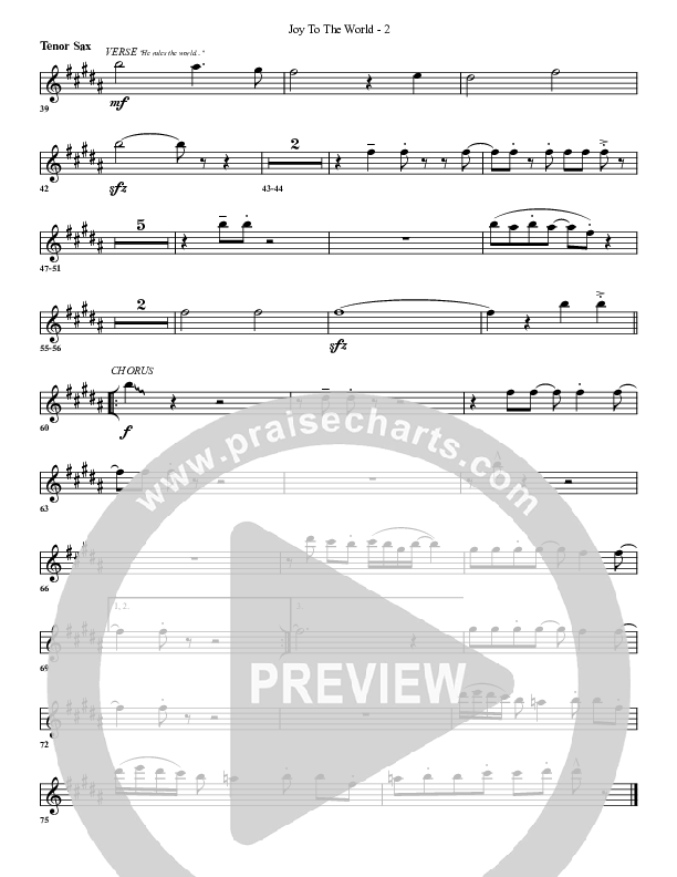 Joy To The World (with He Has Come) Tenor Sax 2 (G3 Worship)