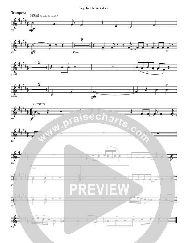 Joy To The World (with He Has Come) Trumpet 3 (G3 Worship)