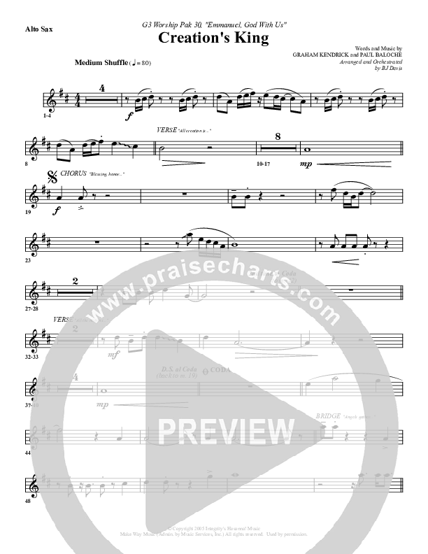 Creation's King Alto Sax (G3 Worship)