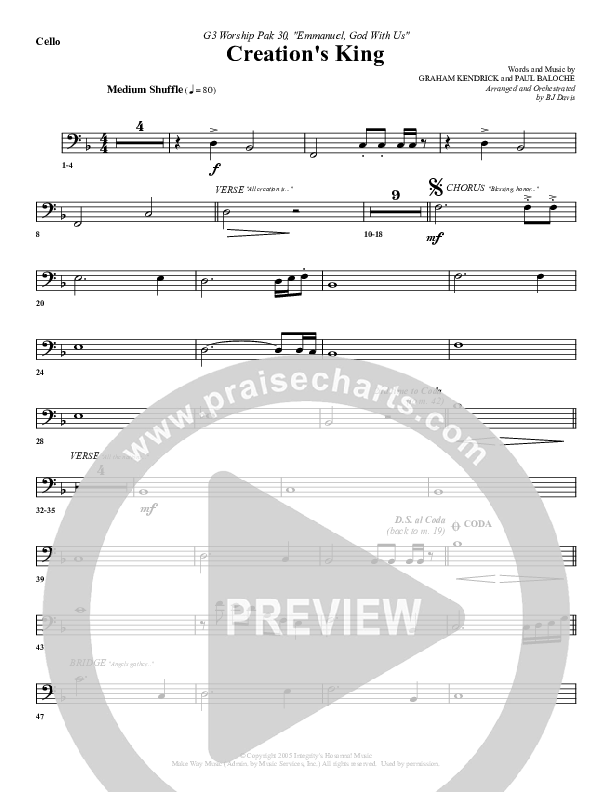 Creation's King Cello (G3 Worship)