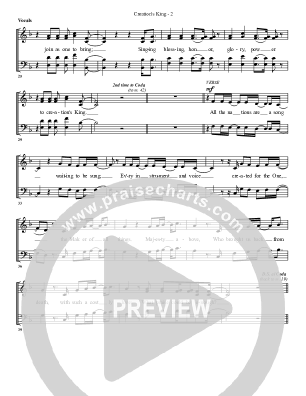 Creation's King Choir Sheet (G3 Worship)