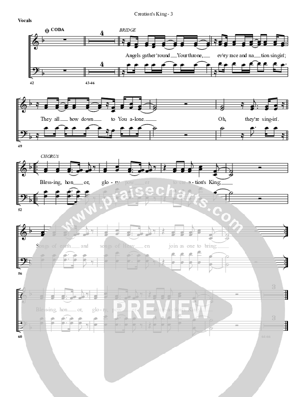 Creation's King Choir Sheet (G3 Worship)