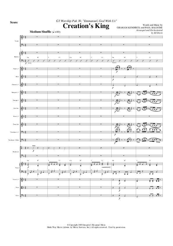 Creation's King Conductor's Score (G3 Worship)