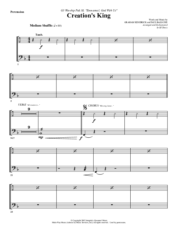Creation's King Percussion (G3 Worship)