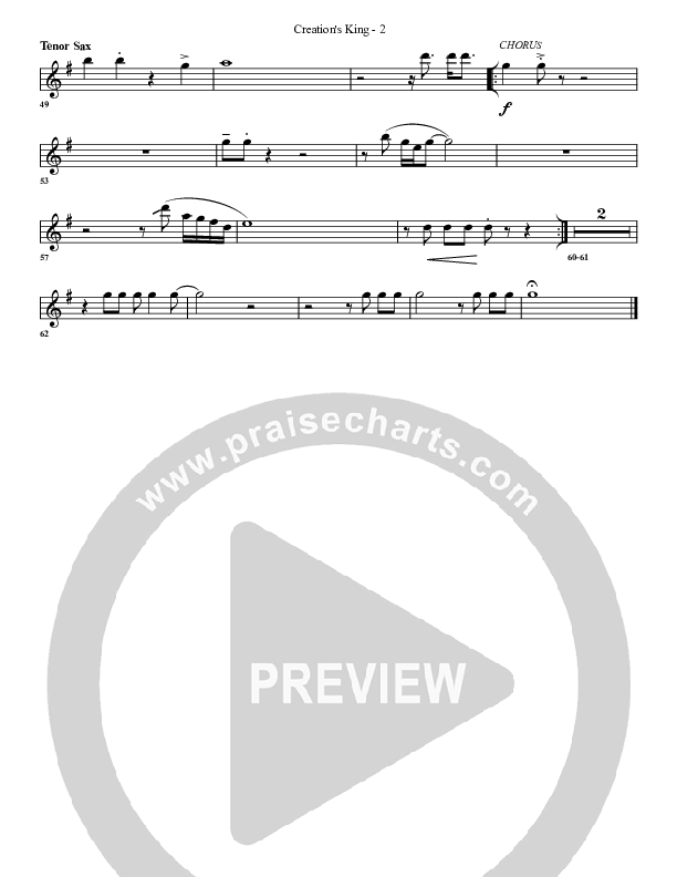 Creation's King Tenor Sax 2 (G3 Worship)