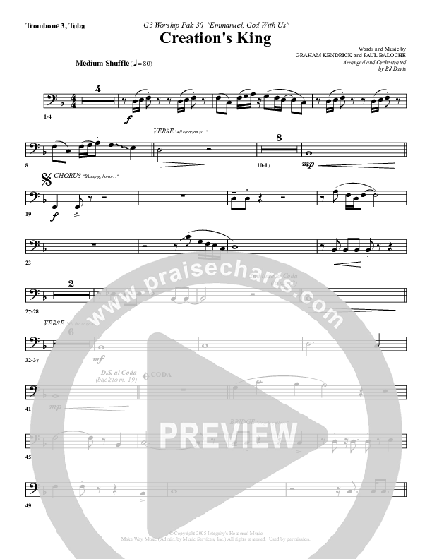 Creation's King Trombone 3/Tuba (G3 Worship)